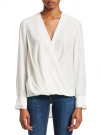 Rag  amp  Bone - Victor Silk Wrap Blouse at Saks Fifth Avenue